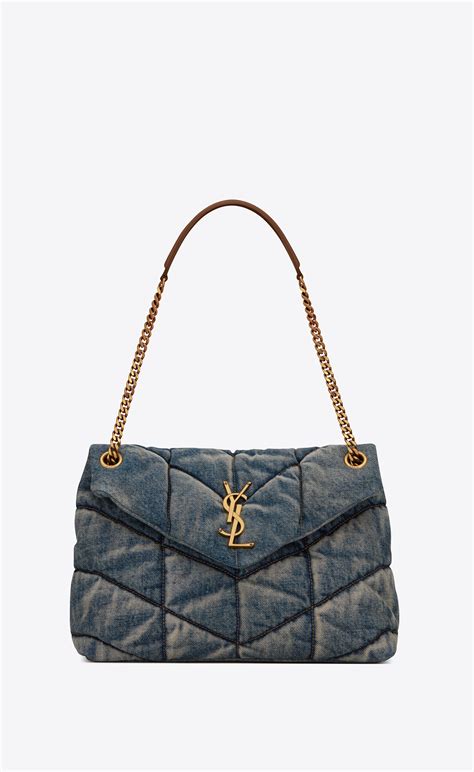 red ysl puffer bag|YSL small denim puffer bag.